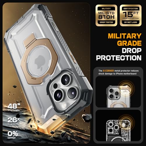 SUPCASE Polycarbonate For iPhone 16 Pro Max Back Case With Camera Control Capture Button (Unicorn Beetle Grip), [Built-In Stand] [Compatible With Magsafe] Heavy Duty Magnetic (Desertgold) - Image 4