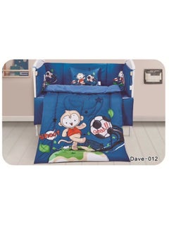 سمارت هوم طقم مفارش سرير أطفال ، مفرش حواجز طقم مكون من لحاف اطفال مقاس 90X145 سم شرشف مطاط 110X160 سم مخده مقاس 35X45 سم حواجز مقاس 33X130 سم حواجز مقاس 33X330 سم  - Image 2