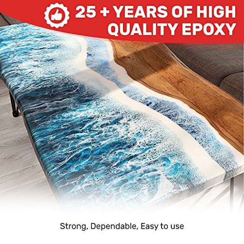 MAS Epoxies Table Top Pro Epoxy Kit, 1-Gallon, (0.5-Gal Part A + 0.5-Gal Part B) Crystal Clear Resin Casting for DIY Arts, Crafts, Countertops, Wood Tables, Tabletops, Bar Tops - Image 4