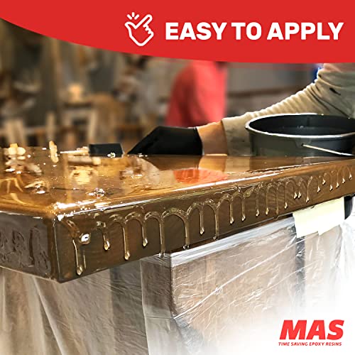 MAS Epoxies Table Top Pro Epoxy Kit, 1-Gallon, (0.5-Gal Part A + 0.5-Gal Part B) Crystal Clear Resin Casting for DIY Arts, Crafts, Countertops, Wood Tables, Tabletops, Bar Tops - Image 5