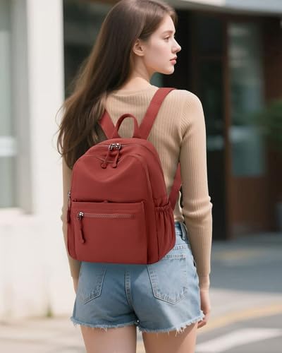 Tanweibago Mini Nylon Women Backpacks11L Small Ladies backpacks Casual Lightweight Women Shopping Travel Daypack Z1brick red - Image 3