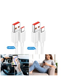 Generic 2 حزم كابل شاحن USB C 1 متر لهواتف Xiaomi، كابل شاحن سريع 120 واط 3A، 67 واط كابل شحن توربو نوع C كابل لـ Redmi Note12 Pro 1110 Pro POCO X6 X6 Pro M6 Xiaomi 13 Pro 13 12T Pro 12  - Image 2