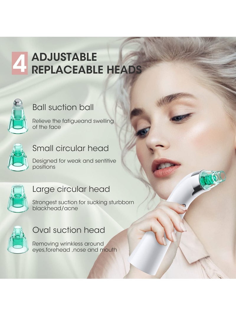 Blackhead Remover Vacuum, Electric Pore Blackhead Extractor, Facial Pore Cleaner-5 Suction Power, Pore Cleaner, USB Rechargeable Pimple Sucker, Vacuum Blackhead Remover Tools and 5 Probes