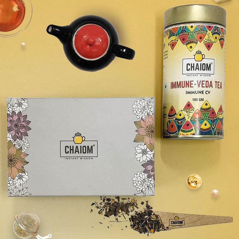 CHAIOM Tea Fiesta 1 | Tea Gift Box | 100gm Loose Tea | 1 wooden spoon - Image 1