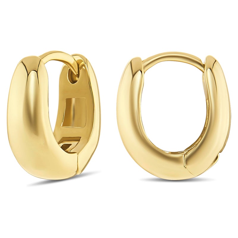 MILLA 14k Gold Huggie Earrings for Women Multipack & Individuals - Ear Huggers Earrings for Women Trendy Y2K Earrings, Preppy Earrings - Lightweight & Hypoallergenic (12 mm - 0.5 in) - Image 1