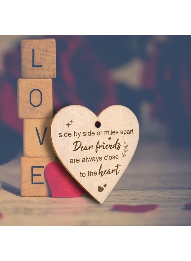 4X6 Desktop Photo Frame, Wooden Picture Frame with Heart Pendant, Postcard Display Frame for Home Decor, Table, Office, Gift for Bestfriend - Image 3