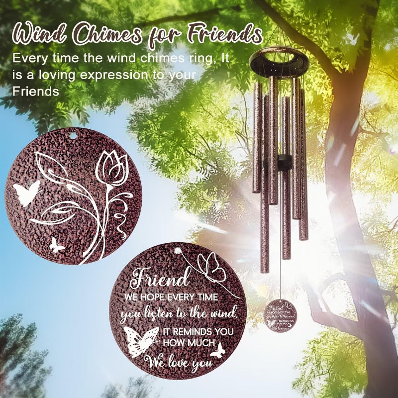Synhonty 25''Wind Chimes,Best Friend Birthday Gifts for Women, Woman, Thanksgiving,Christmas Day Gifts Ideas for Friendship Rreminder. - Image 3