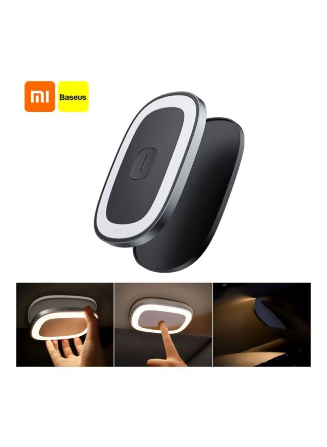 بيسوس مصباح LED مغناطيسي قابل للشحن مُزود بمنفذ USB أسود/ أبيض 127x88x11مم - Image 2