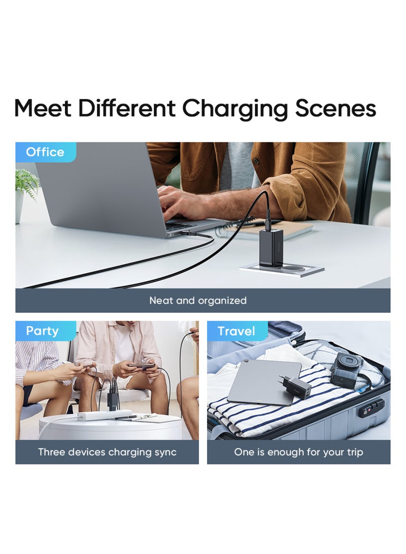 مكدودو Mcdodo مجموعة شاحن غان (GaN 5 Mini Pro) 70 واط، 3 منافذ (2C+1A)، شحن سريع مع كابل PD 36 واط - Image 3