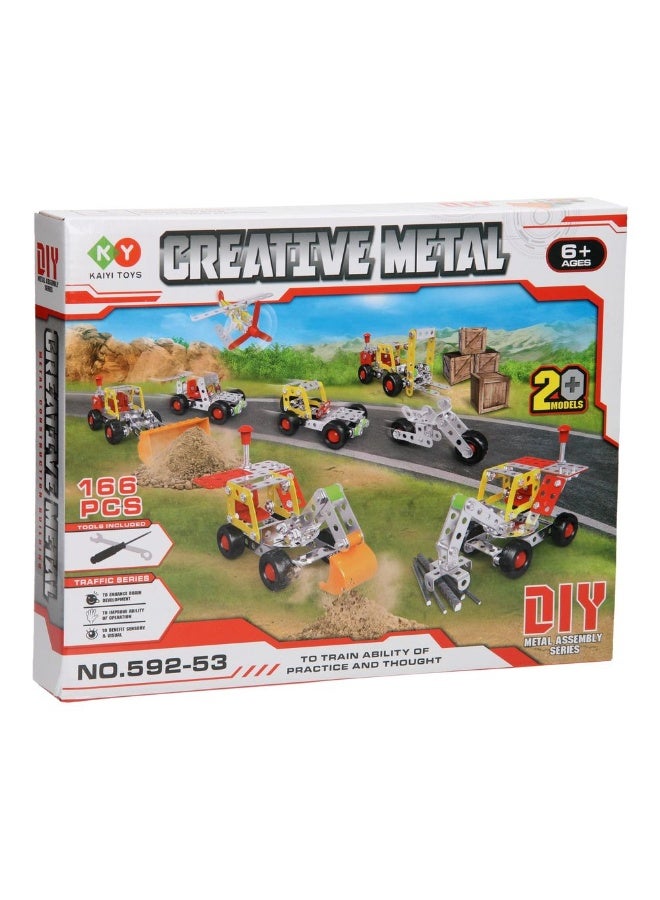 Creative Metal Construction Set Metal 20in1 Vehicles 166 Pieces - 592-53 - Image 3