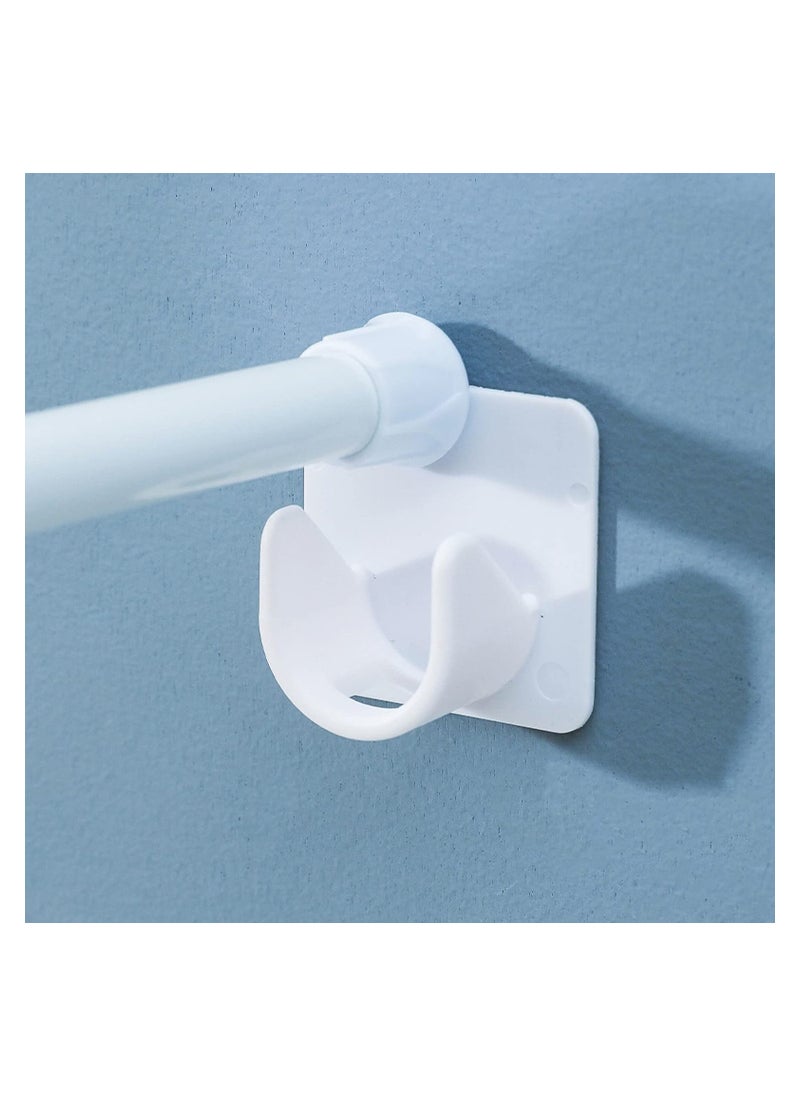 SYOSI Adhesive Shower Curtain Rod Holder, 2 Pairs Curtain Rod Bracket No Drilling, Multifunction U Shape ABS Plastic Shower Rod Retainer for Bathroom Bedroom (Shower Curtain Rod Not Included)  - Image 1