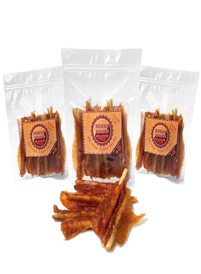 Rena's Recipe Chicken Fillet Sticks (8 Count) (7 oz) (Pack of 3) Rawhide Free Chicken Fillet Wrapped Chews with Glucosamine for Joint Health - Image 1
