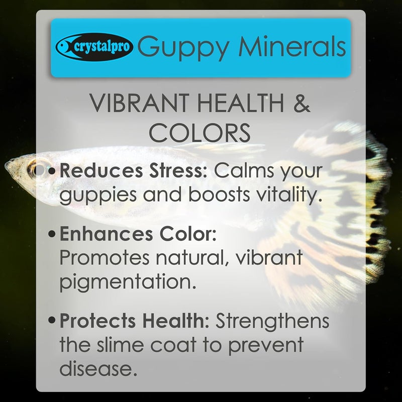 crystalpro Market popular practical build Guppy Minerals 4.22 Oz - Mineral Additive for Guppy-Replenishes Protective Coat Improves Respiration and General Health Freshwater Aquarium Salt (125 ml) Worldwide popular practical build - Image 2