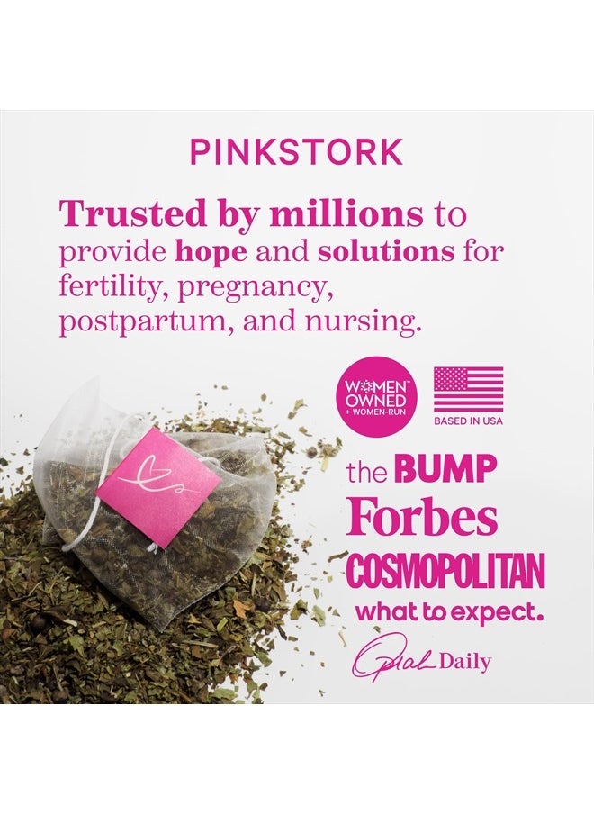 Pink Stork - Organic Fertility Tea for Women with Chaste Tree Berries (Vitex) to Support Conception for Her - Hormone Balance with Mint and Red Raspberry Leaf, 15 Sachets - Image 1