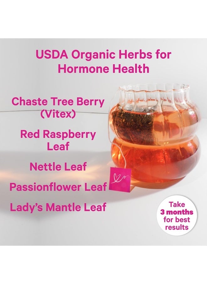Pink Stork Organic Fertility Tea for Women with Chaste Tree Berries (Vitex) to Support Conception for Her - Hormone Balance with Mint and Red Raspberry Leaf, 15 Sachets  - Image 3
