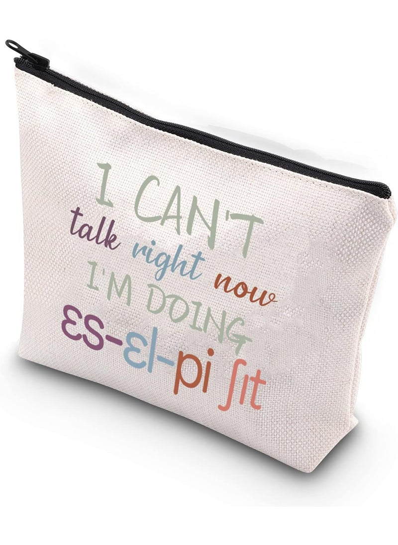 WCGXKO - WCGXKO Novelty Speech Language Pathologist Gift Speech Therapy Gift Zipper Pouch Makeup Bag for SLP (SLP I'M DOING) - Image 1