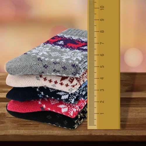 besky Warm Socks for Women Cozy Fuzzy Winter Socks Cotton Soft Crew Socks Christmas Gifts for Women - Image 5