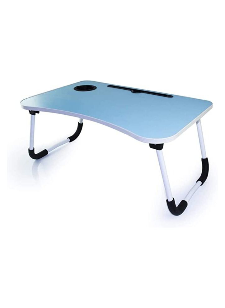Generic Folding Bed Laptop Table Tray Lap Desk Notebook Stand with iPad Holder Cup Slot Adjustable Anti Slip Legs Foldable for Indoor Outdoor Camping Study Eating Reading Watch Movies on Couch Sofa Floor BLUE - Image 5