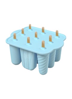 9 Hollow Silicone Popsicle Molds, With Lids Reusable Easy-Release Ice Cream,  Maker Homemade Ice, Lollipop Mold for Home Flexible Leak-Free Ice, Cube Tray Juice Yogurt Fruit (Blue)