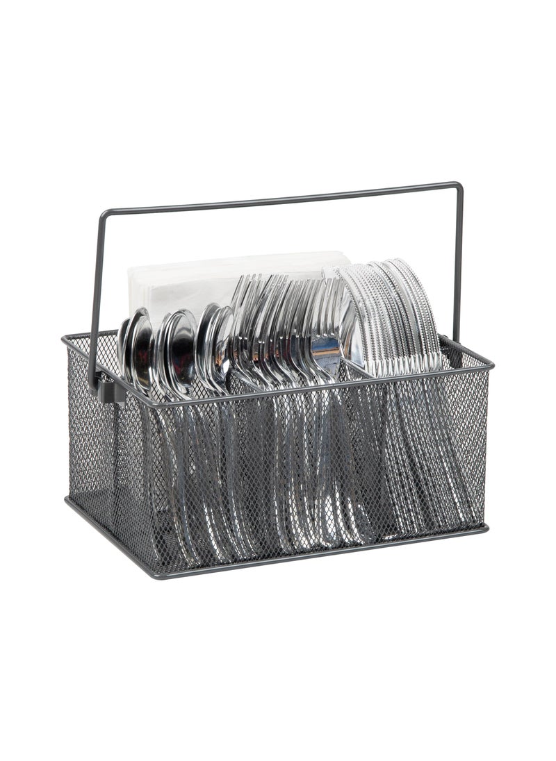 Mind Reader Mind Reader Utensil Holder Silverware Organizer Caddy Cutlery Holder Kitchen Metal Mesh 10L x 7W x 475H Gray 