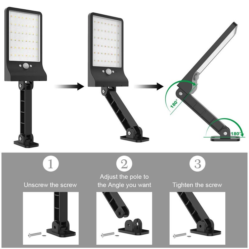 highydroLED Solar Lights Outdoor with Remote and Color Temperature Adjustment 2700K to 6000K, 48LED Solar Motion Sensor Light with 3 Modes,Waterproof IP65 Night Light for Garden Garage [Pack of 2] - Image 5