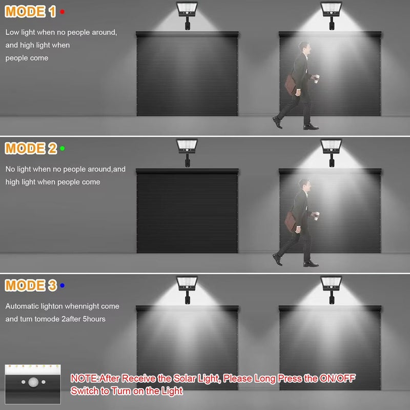 highydroLED Solar Lights Outdoor with Remote and Color Temperature Adjustment 2700K to 6000K, 48LED Solar Motion Sensor Light with 3 Modes,Waterproof IP65 Night Light for Garden Garage [Pack of 2] - Image 4