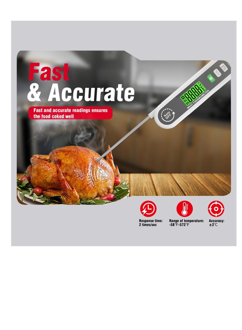 Ultra Fast Waterproof Digital Meat Thermometer with Backlight and Calibration for Kitchen and BBQ, Cute Bear Design - Image 2