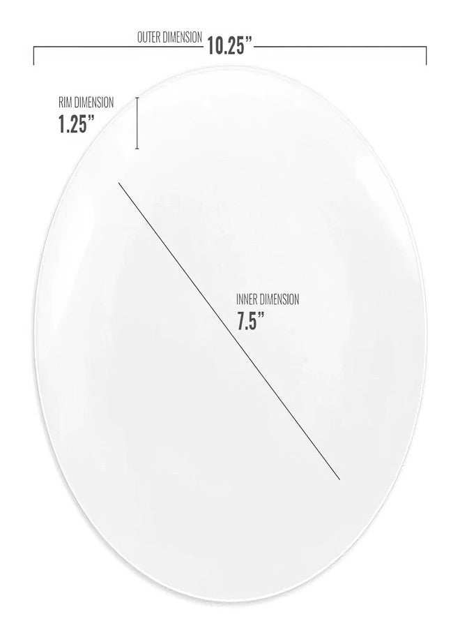kaya Elegant White Organic Round Disposable Plastic Dinner Plates (10.25") - 10 Pack, Premium Quality Plates - Perfect For Weddings, Parties & Events - Image 2