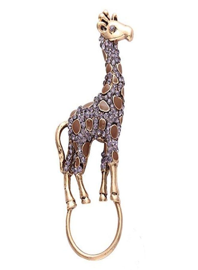 نوماندا بروش زرافة مرصع بأحجار الراين الكريستالية من نوماندا، حامل نظارات مغناطيسي على شكل حيوان (أزرق) - Image 1