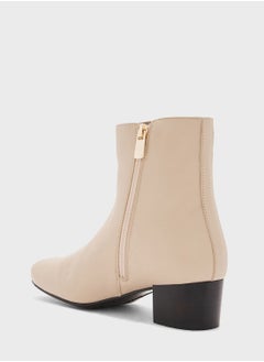TOMMY HILFIGER Essential Casual Leather Mid Heel Ankle Boots  - Image 3