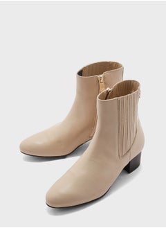 TOMMY HILFIGER Essential Casual Leather Mid Heel Ankle Boots  - Image 4