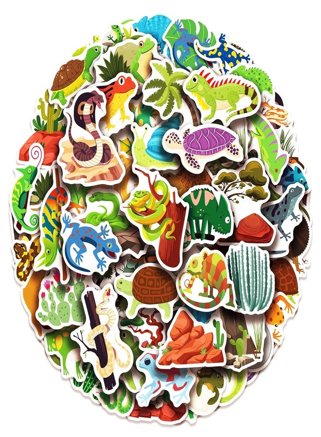 Cleverplay 100 Pack Reptile Stickers, Reptile Party Favors, Birthday Decorations - Image 1
