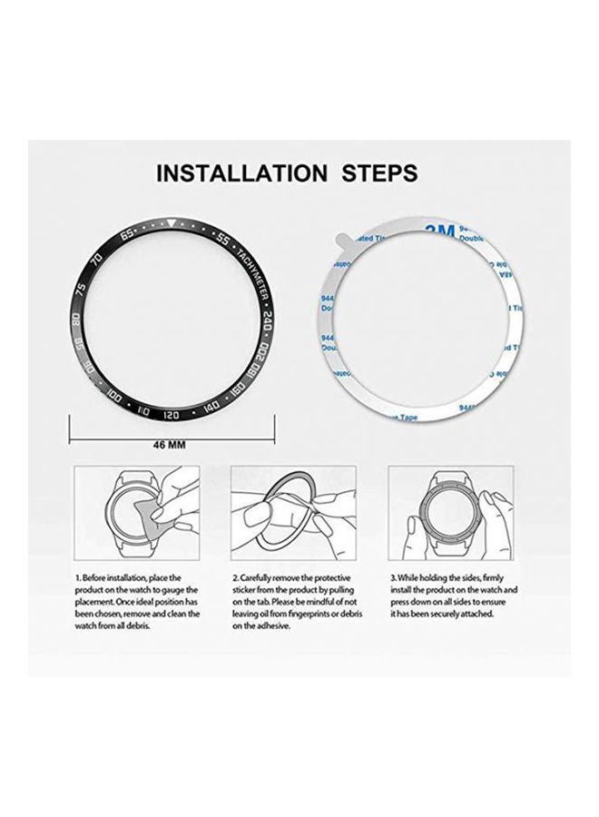 NIBEMINENT 46Mm Watch Bezel For Samsung Galaxy Watch, Metal Styling Brezel Ring Case Adhesive Cover Anti Scratch Protector Silver  - Image 4