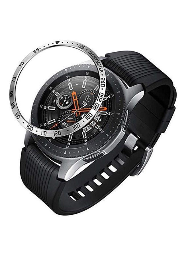 NIBEMINENT 46Mm Watch Bezel For Samsung Galaxy Watch, Metal Styling Brezel Ring Case Adhesive Cover Anti Scratch Protector Silver  - Image 1
