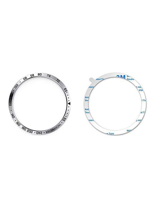 NIBEMINENT 46Mm Watch Bezel For Samsung Galaxy Watch, Metal Styling Brezel Ring Case Adhesive Cover Anti Scratch Protector Silver  - Image 2
