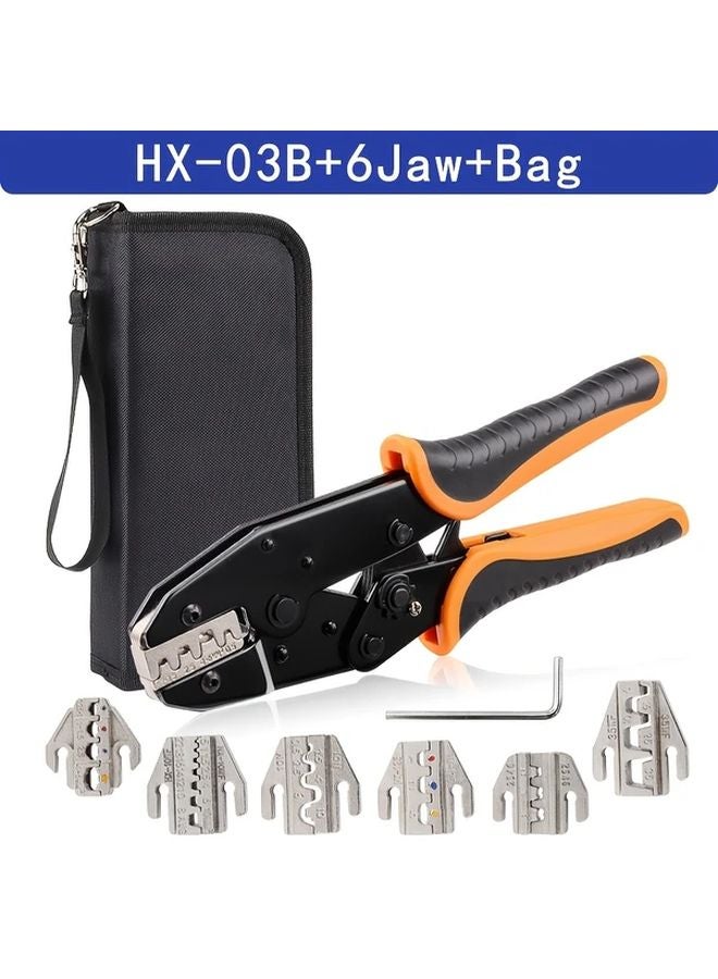 YEFYM HX 03B 6JAW Ratchet Crimp Tool Set Manual Operation Replaceable Jaws - Image 1