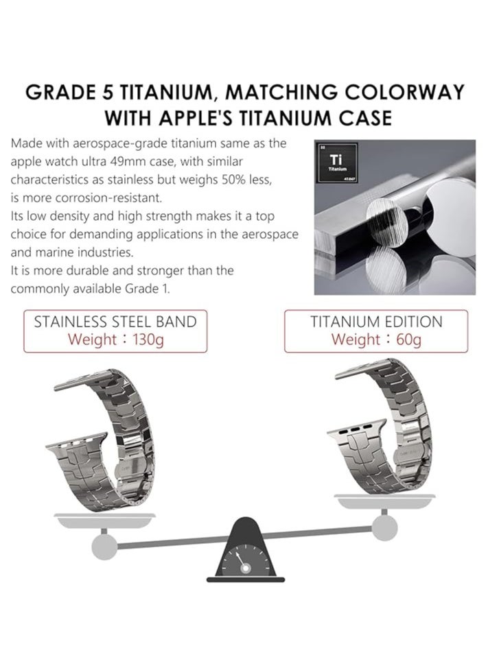 ELTRAZONE Stainless Steel Band for Apple Watch Ultra Band 49mm 45mm 44mm 42mm 38mm 40mm 41mm, Metal Strap with Folding Clasp for Apple Watch Series 8 7 6 5 4 3 2 1 for Men (silver, 49mm 45mm 44mm 42mm) - Image 2