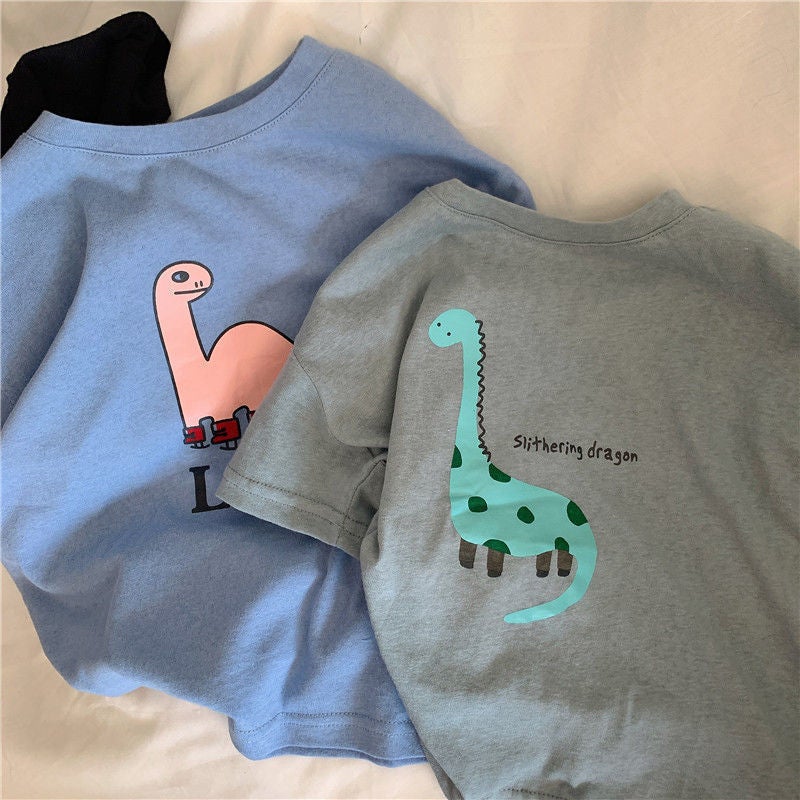 Children'S T-Shirt Summer Cotton Boy'S Children'S Wear Korean Short-Sleeved Handsome Boys' Top T Katong Dinosaur Baby Base Shirt - Image 3