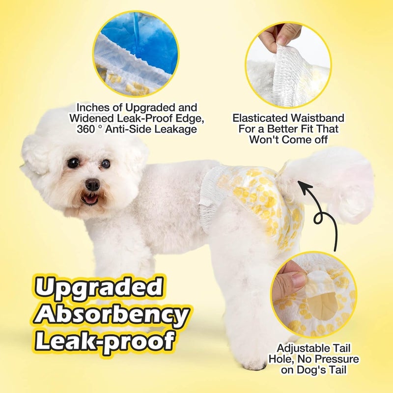 Dono Dog & Cat Diapers Female with Stretchy Waist, Disposable Pull Up Puppy Diapers Female Dog in Heat Period Diapers, 360° Leak-Proof Super Absorbent Doggie Diapers for Small Medium Large Dogs (L) - Image 4