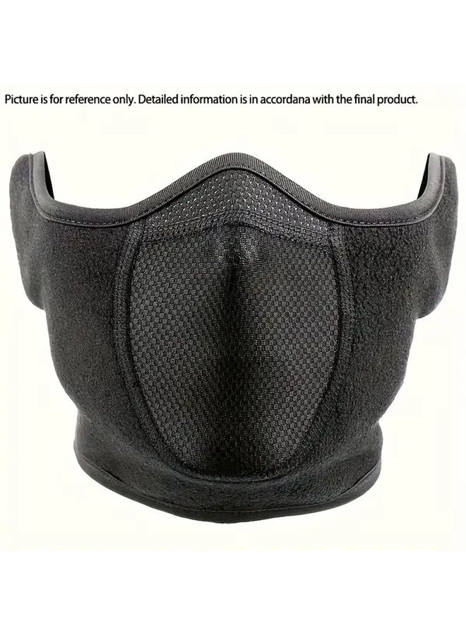 Black Winter Face Mask For Outdoor Sports Breathable Adjustable Warm Coldproof - Image 2