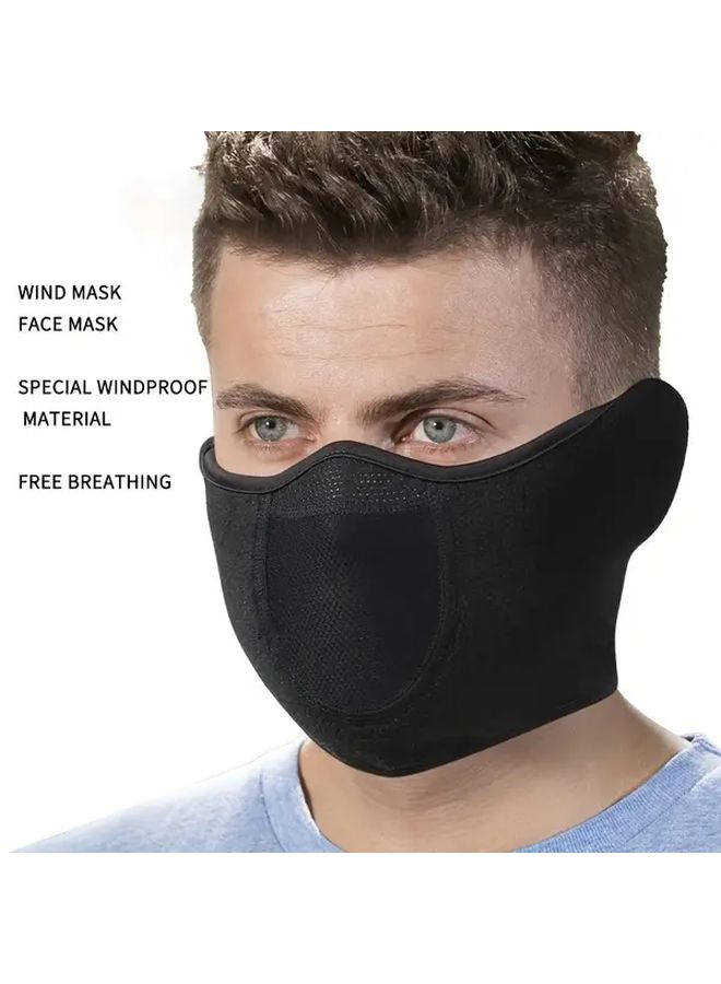 Black Winter Face Mask For Outdoor Sports Breathable Adjustable Warm Coldproof - Image 1