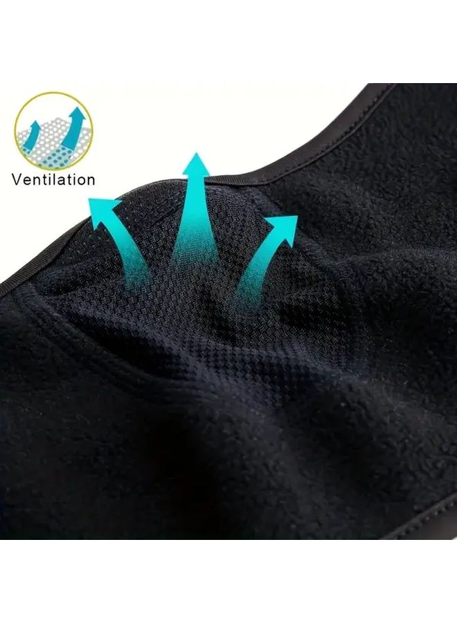Black Winter Face Mask For Outdoor Sports Breathable Adjustable Warm Coldproof - Image 4