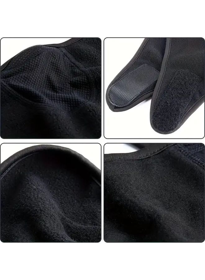 Black Winter Face Mask For Outdoor Sports Breathable Adjustable Warm Coldproof - Image 5