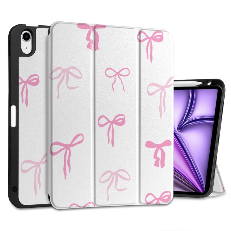 DONGKE for iPad Air 11 Inch Case M3 2025 M2 2024 iPad Air 5th 2022 4th Generation 2020 109 Inch Ultra Thin Soft TPU Back Cover with Pencil Holder Support Auto WakeSleep Pink Bows