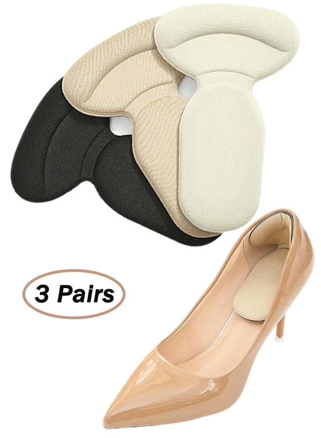 Generic 3 Pairs Heels Cushioning Pads, New Heel Protectors for Shoes Heel Pads for Shoes That are Too Big, Bouncy Breathable Shock Absorption Insoles 3D Heel Pads for Shoes  - Image 1