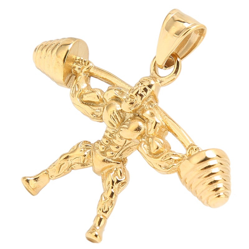 Zipper Pulls Golden Titanium Steel Weight Lifter Shaped Pendants - Comfortable Elder Use Coat Boots Suitcase Bag Pulls - Image 1