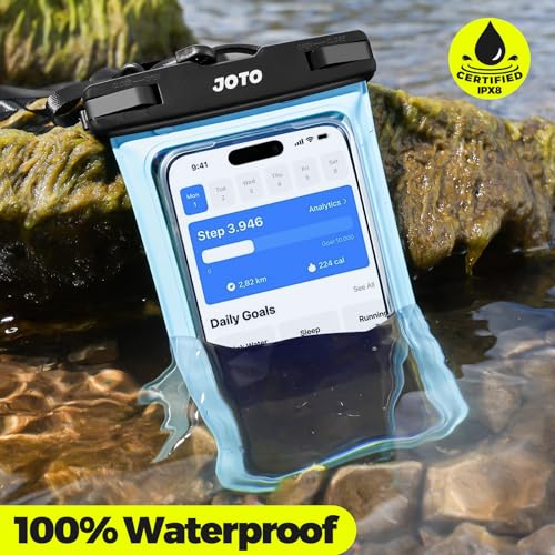 JOTO 2 Pack Waterproof Phone Pouch Case Up to 7", IPX8 Underwater Phone Case Cellphone Dry Bag for iPhone 17/Air 16 15 14 13 12 Pro Max Xs Max XR X 8 7 6S Plus SE/Galaxy S24 S23 S22 -Blue & Orange - Image 2