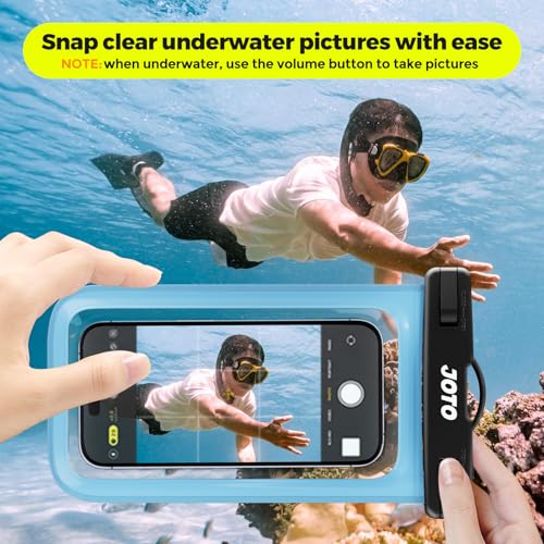 JOTO 2 Pack Waterproof Phone Pouch Case Up to 7", IPX8 Underwater Phone Case Cellphone Dry Bag for iPhone 17/Air 16 15 14 13 12 Pro Max Xs Max XR X 8 7 6S Plus SE/Galaxy S24 S23 S22 -Blue & Orange - Image 3