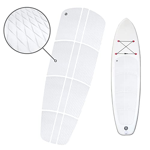 AQUBONA SUP Deck Traction Pad 12 Piece Tail Pads for Stand Up Paddleboard Longboard Surfboard Premium Performance EVA (White) - Image 2