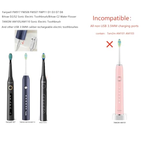 KOPBTBOY USB Charger for 7AM2M AM105/AM110 Electric Toothbrush（Not for 7AM2M AM100 AM101 AM103, USB Charger Base for Fairywill/Bitvae/Dnsly/Vekkia/Gloridea/Sboly/Electric Toothbrush - Image 4